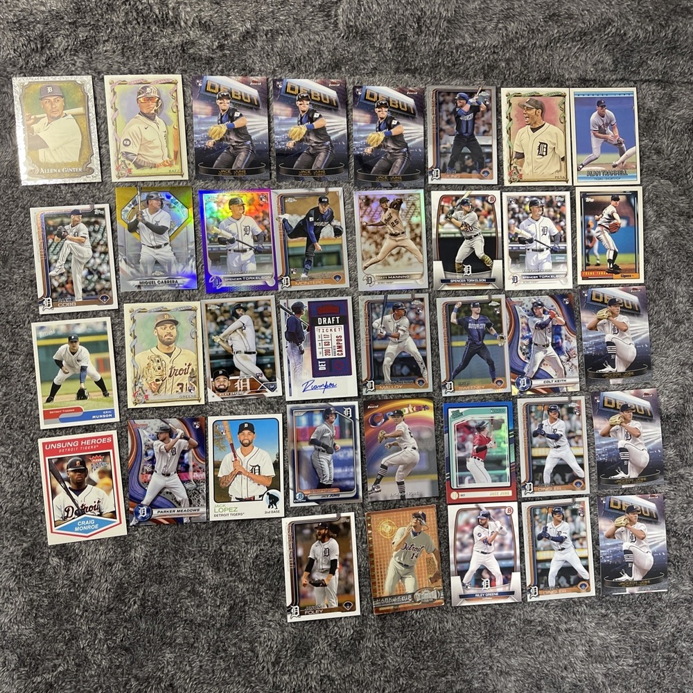 Detroit Tigers Baseball 37 Card Lot - Stars, Rookies, Inserts, Parallels